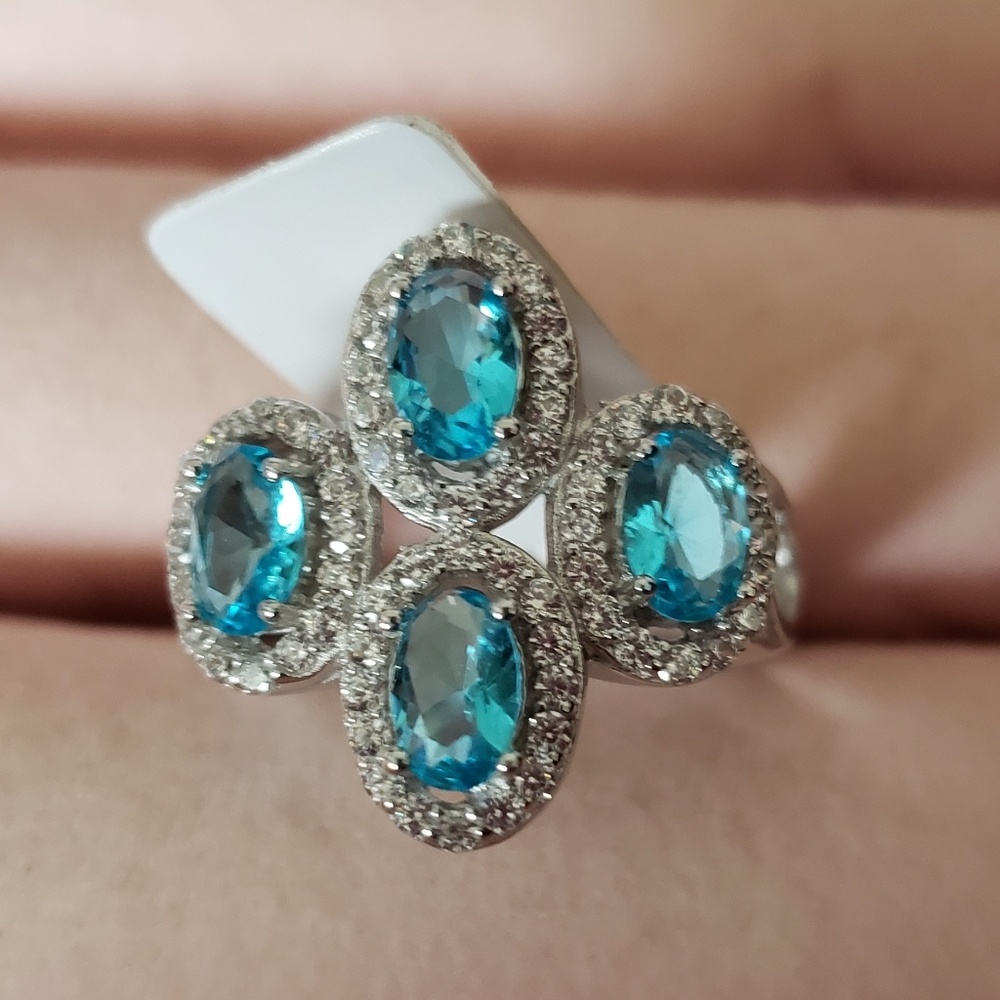 AQUAMARINE Sterling Silver Ring